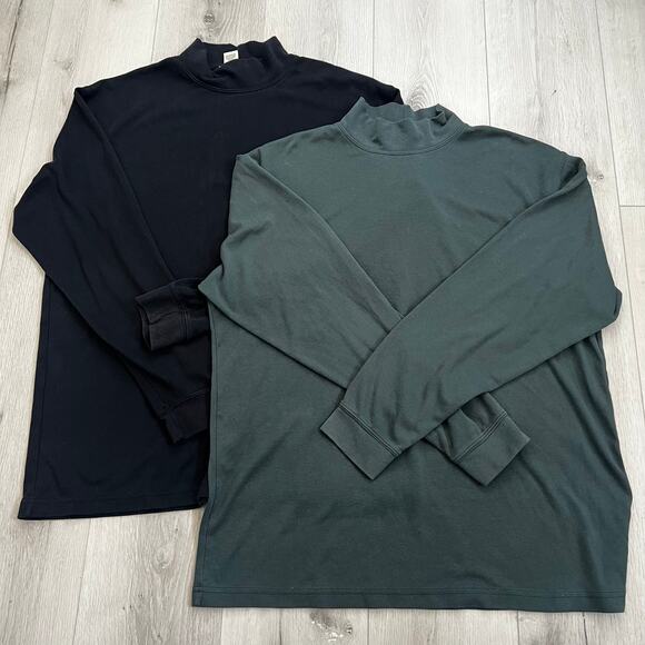 L.L. Bean lot of 2 Men’s Long Sleeve Shirt Green Black Size Large - Picture 1 of 12